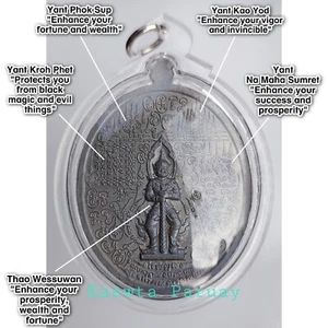 Thao Wessuwan Phaya Krut Garuda Dios Gigante Tailandés Amuleto Cobre Estuche Impermeable - Imagen 1 de 17