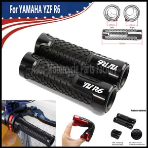 Black Motorcycle Gel Handlebar Grip Throttle Grip For YAMAHA YZF R6 1999-2025 - Picture 1 of 8