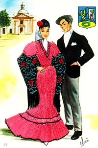 Flamenco Dance Postcard - Espana #97 Canvas Art Poster 16"x 24" - Picture 1 of 1