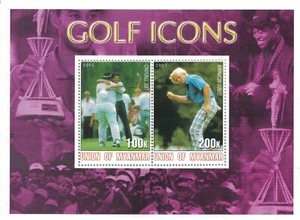 GOLF ICONS LEE TREVINO GREG NORMAN 2001 MNH FOGLIO FRANCOBOLLI - Foto 1 di 1