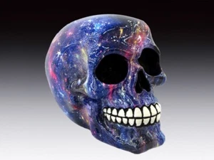 Skull Starry Sky Figurine Statue Skeleton Halloween - Picture 1 of 3