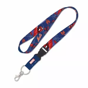 NEW YORK METS MARVEL SPIDERMAN KEY CHAIN LANYARD DETACH BUCKLE 1" W 22" LONG - Picture 1 of 1