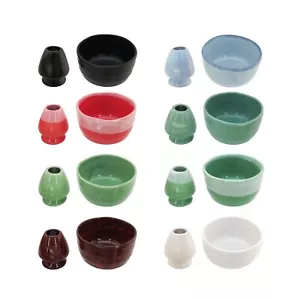 BambooMN Brand - Matcha Ceramic Set - Matcha Bowl and Whisk Holder - Picture 1 of 13