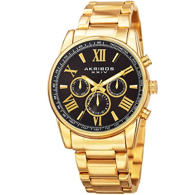 Reloj Hombre Akribos Akribos XXIV AK904YGB Multifunción Esfera Negra Tono Dorado Foto 1 de 4