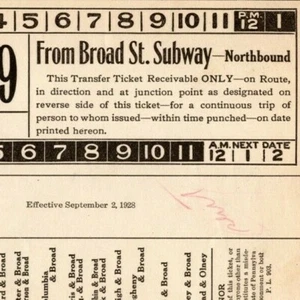 Philadelphia Rapid Transit c1928 Page from Bus Subway Ticket Sample Book (0074) - Picture 1 of 3