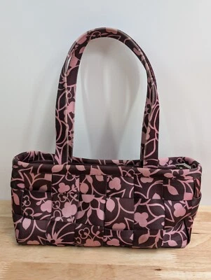 Bolso/Cartera Floral Vintage Harvey's Original Hebilla Cinturón - Marrón y Rosa  Foto 1 de 4