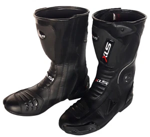 Motorcycle boots XLS racing boots touring boots black size 45 new with defects - Picture 1 of 6
