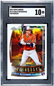 2023 Topps Cromo ADLEY RUTSCHMAN RC Youthquake SGC 10 GEMA Como Nuevo Orioles Bajo Pop - Imagen 1 de 2