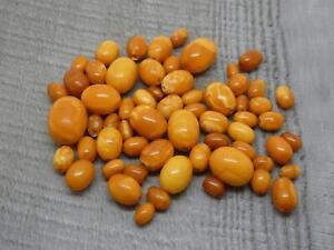 27gr Natural Antique Baltic Amber Beads For Necklace Egg Yolk Butterscotch Color