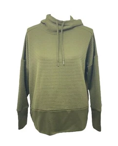 Großer Damen-Hoodie Nike Dri-Fit grün großes Logo gerippte Tasche sportlich - Bild 1 von 7