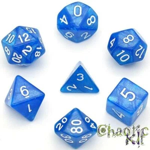 Glitter Dice - Blue Dungeons and Dragons, DND, 5e, Polyhedral dice set - Picture 1 of 3