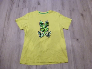 PSYCHO BUNNY Shirt Mens Size 5 Medium Green Logo Graphic Tee Preppy Casual - Picture 1 of 9