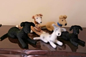 Needle Felted Greyhounds Whippets Handmade Free P+P - Picture 1 of 24