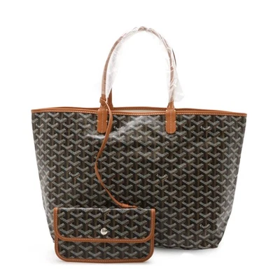 GOYARD Saint-Louis PM Bolso de Mano Bolso de Hombro Lona Recubierta Cuero Negro Foto 1 de 4