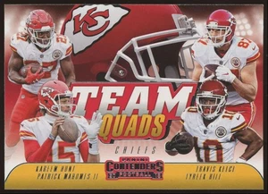 Patrick Mahomes Travis Kelce Hill Hunt #TQ-3 2018 Panini Contenders Team Quads - Foto 1 di 3