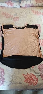 Forever 21+ Übergrößen Damen Bluse Größe 2X in Rosa/Schwarz durchsichtig hinten - Bild 1 von 13