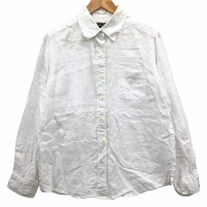 Eddie Bauer Linen Shirt White Size PM Women's AFB15 Used STOC-0 - Picture 1 of 10