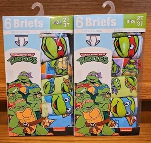 2 NIP TEENAGE MUTANT NINJA TURTLES 6 UNDERWEAR BRIEFS KIDS Size 2T-3T FREE SHIP  - Picture 1 of 6