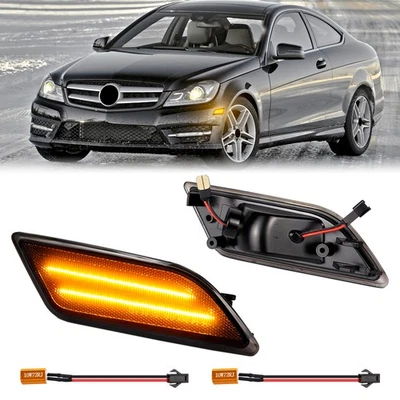 Para Mercedes Benz W204 C250 C300 C350 2012-2014 2x LED luz de señalización lateral Foto 1 de 4