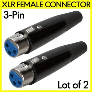 Confezione 2 Connettore XLR 3 Pin Femmina Microfono Cavo Audio Adattatore Tipo Saldato - Foto 1 di 4