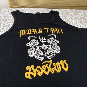 Muay Thai T-Shirt Tank Top Paulo Nelson Jr. Men’s XL Black Kickboxing MMA - Picture 1 of 8