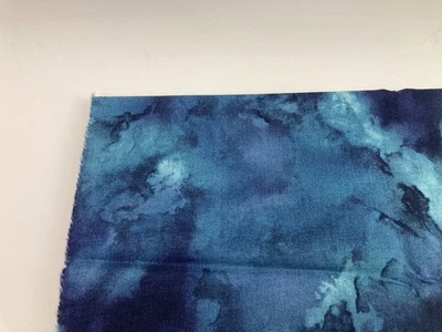 2 yds Dark Navy Midnight Blue Marble Mate Tie Dye Marbled Fabric Moda Blender - Image 1 of 4