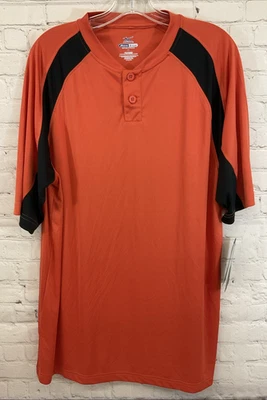 Camisa Mizuno DRYLITE leve 100% poliéster 2 botões laranja média - Imagem 1 de 4
