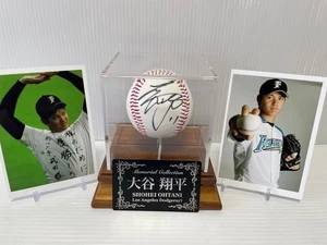 Shohei Ohtani Autographed ball Commemorative plate,photo×2 Nippon-Ham Fighters - Picture 1 of 5