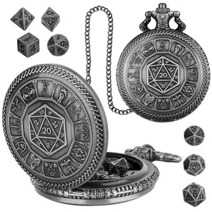 DND Dice Set Polyhedral 7pcs Metal Dices for Dungeon and Dragons in Pocket Case - Picture 1 of 13