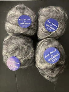 Lote de 4 madejas de bolas de hilo 100 % Supra Mohair marca Bear color 307 Char. 40g Italia - Imagen 1 de 4