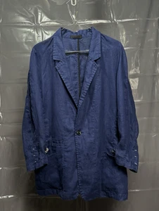 KMRII Vintage Japanese Indigo Blue Ifsixwasnine Linen Blazer Jacket Size: 2, S/M - Picture 1 of 13