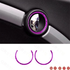 Fit For Mini Cooper R55 R56 07-11 Purple Carbon Fiber Car Door Handle Cover Trim - Picture 1 of 7