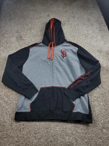 San Francisco Giants Hoodie Mens 3XL Gray Black Fanatics Full Zip Sweatshirt - Picture 1 of 9
