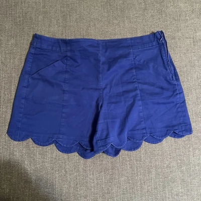 Pantalones Cortos Lilly Pulitzer Arabeth Elastizados Azul Córcega Talla 12 Festoneado Preppy Foto 1 de 4
