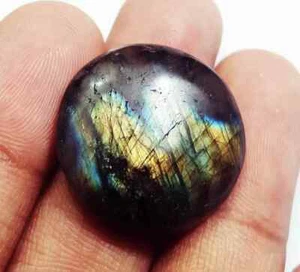 Labradorite 100% Naturale 28,80 Ct Pietra Preziosa Sciolta Certificata Cabochon - Foto 1 di 6