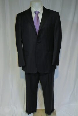 Ermenegildo Zegna Traveller Micronsphere Blue Stripe Three Button Suit 42R - Image 1 of 4