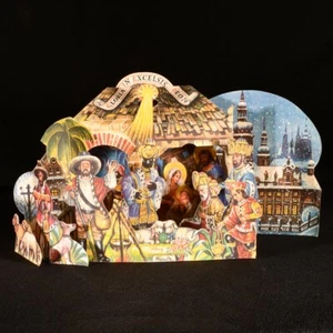 c1960 Gloria in Excelsis Deo Kubasta Colour Nativity Scene Uncommon - Foto 1 di 4