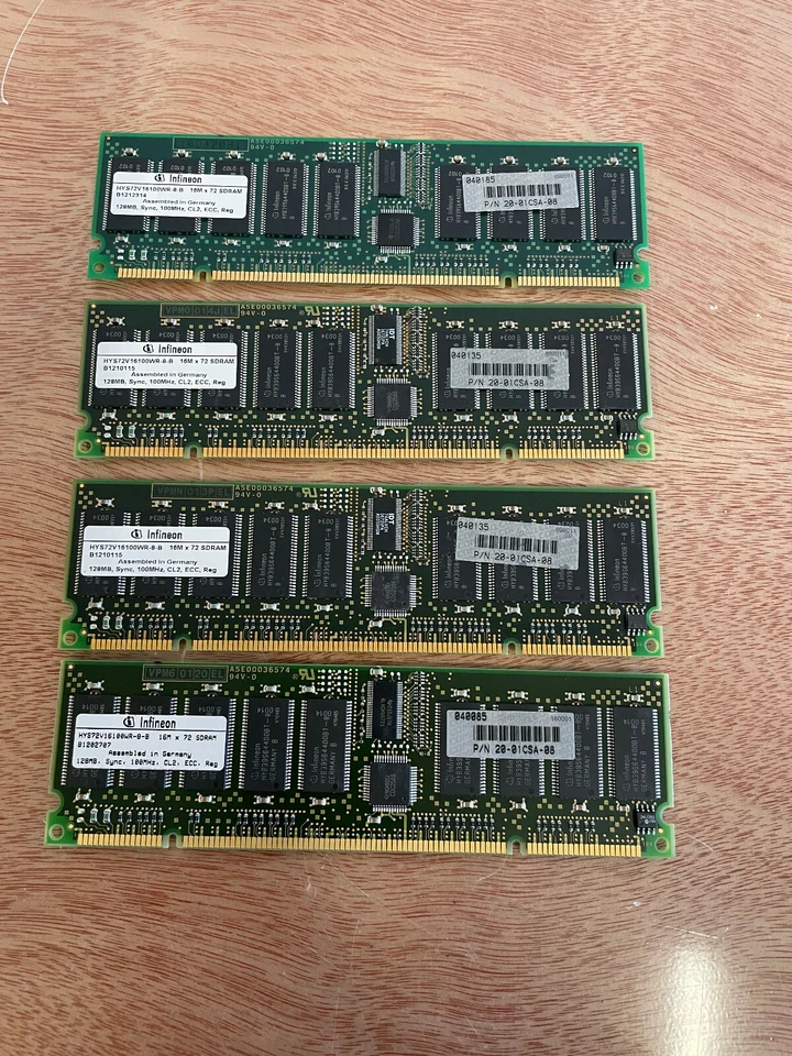 Compaq DEC HP 20-01CSA-08 128mb ram 1000mhz cl2 ecc reg ram (4 pcs) - Image 1 of 1