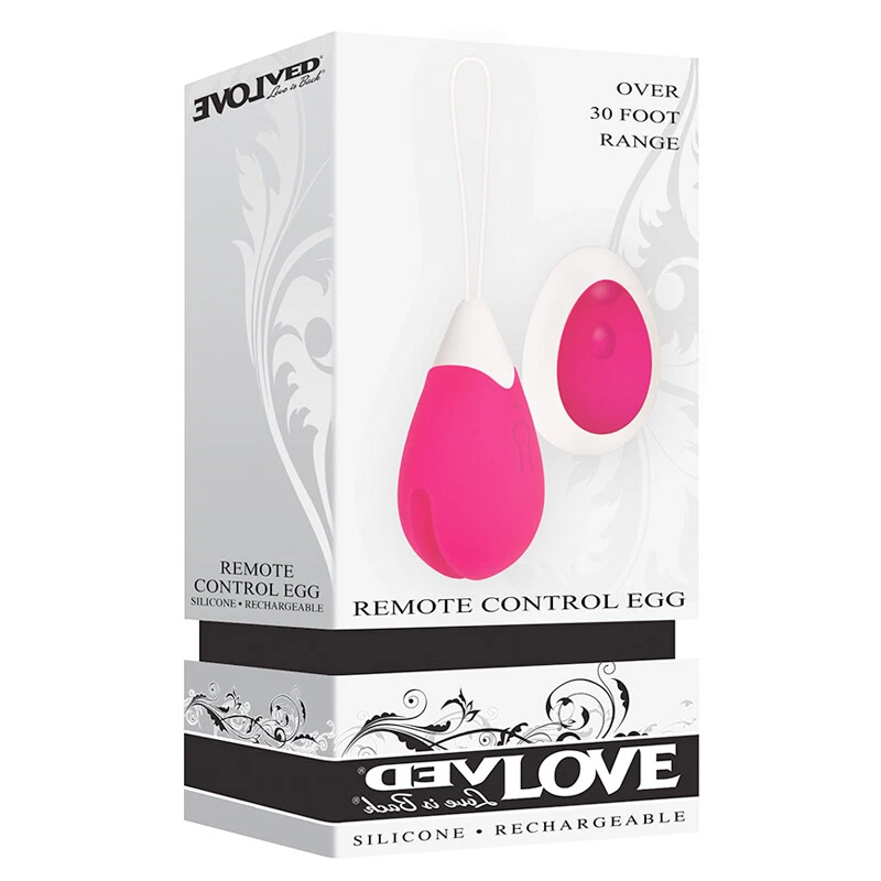 Evolved USB Rechargeable Egg Vibrator Sex Toy with remote-control Silicone Pink - Image 1 of 3