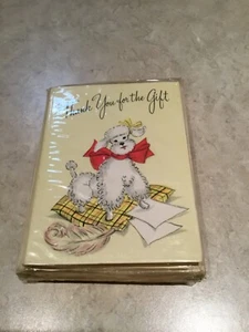 VINTAGE 12 POODLE THANK YOU GIFT NOTES BY AMERICAN GREETINGS - 2 Available - Picture 1 of 3