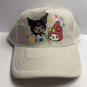 Hello Kitty Beige Trucker Cap Kuromi & My Melody Snap Youth Adult Ships Free ADJ - Picture 1 of 3