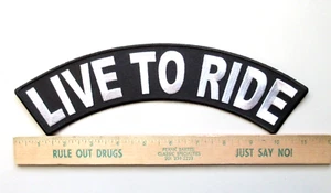 🔥LIVE TO RIDE BIKERS VEST JACKET CLOTHING EMBROIDERED IRON ON TOP ROCKER PATCH - Picture 1 of 4