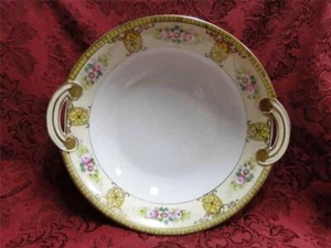 Noritake Pink Florals w/ Raised Gold: Round Serving Bowl w/ Handles, 9 1/2" - Picture 1 of 8