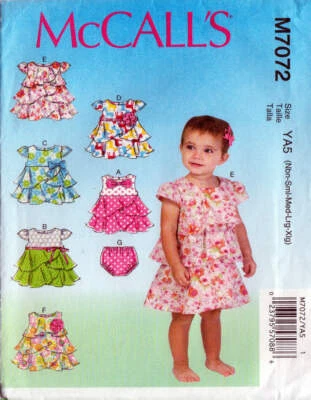 McCall's 7072  Sewing Pattern Babies' Dresses & Panties - Image 1 of 2