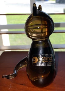 VINTAGE MURANO Schmid Italy With Sticker ART GLASS CAT PAPERWEIGHT 4 3/4” - Picture 1 of 5