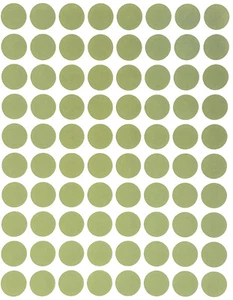 Olive Green Color Labels in Various Sizes 8MM-38MM (¼ " - 1 ½ ") 15 Sheets  - Picture 1 of 25