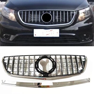 Para Benz Metris V260 W447 2016-2020 ABS parrilla delantera GT parrilla plateada 2 un. Foto 1 de 4