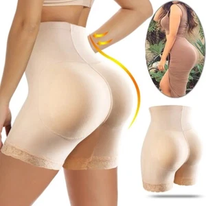 Women High Waist Padded Bum Lifter Pants Body Shaper Fake Ass Enhancer Underwear - Picture 1 of 22