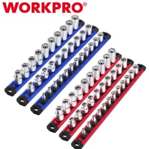 6-PACK Magnetic Socket Organizer Set 1/4" 3/8" 1/2" Drive Socket Holder Rack USA - Picture 1 of 14