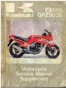 KAWASAKI EX500 & GPZ500S ORIGINAL 1987 FACTORY WORKSHOP MANUAL SUPPLEMENT - Picture 1 of 1